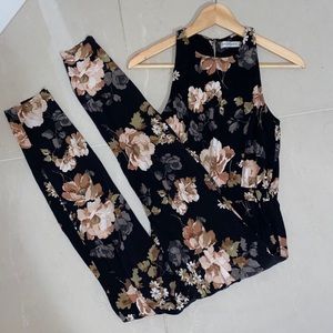 Abercrombie Floral Navy Jumpsuit